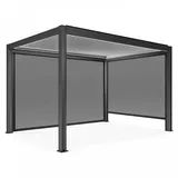 Oviala Pergola, Grau, Metall, Rechteckig, 290.4x250x397.5 cm, Sonnen- & Sichtschutz, Pavillons & Pergolas