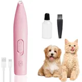 WDKXCN Pfotentrimmer für Haustiere, Leise Hundeschermaschine, Schermaschine Katze mit LED, USB Hundepfoten Trimmer, Rasierer Hundepfoten für Hunde Katzen Pfoten, Augen, Ohren, Gesicht, Körper