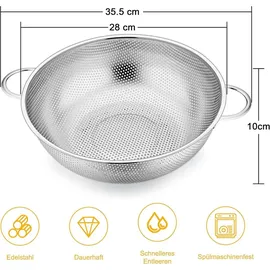 luxuskollektion Küchensieb Edelstahl Ø 28 cm mikroperforiert
