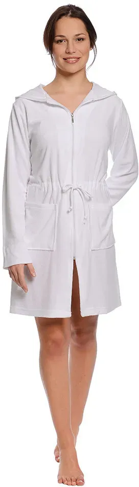 wewo fashion Damen Kapuzenmantel 031 mit Reißverschluss S | weiss - weiß