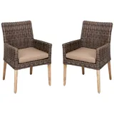 Garden Pleasure Norvell Gartensessel 64 x 60 x 89 cm braun inkl. Auflage 2 St.