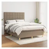 vidaXL Boxspringbett 140 x 200 cm Taupe