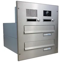 2er Edelstahl Kamera Durchwurf Briefkasten - Tiefe 39-62 cm- B-042