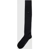 Kniestrümpfe aus Baumwoll-Elasthan-Mix mit Logo-Motiv, Black, 35-38
