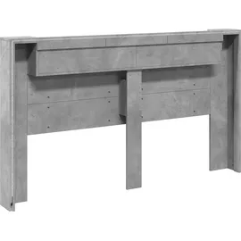 vidaXL Kopfteil-Schrank mit LED mit Regal Beton 180 x 16,5 x 103,5 cm