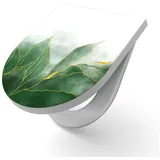 DEQORI WC-Sitz 'Grüner Wasserfarbverlauf', WC Toilettensitz bedruckt Klobrille Toilettendeckel Motiv WC-Brille grün