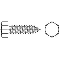 Industrial Quality Supplies DIN 7976 Sechskant-Blechschraube, ST galZn C