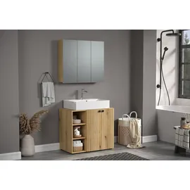 WELLTIME Waschbeckenunterschrank Amrum 90 x 79 x 53 cm Braun