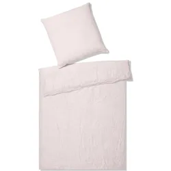 Bettwäsche »Breeze in Gr. 135x200 oder 155x220 cm«, Bettwäsche in Halbleinen-Qualität, Bettwäsche mit Reißverschluss, 72458430-0 rosé 1 St.