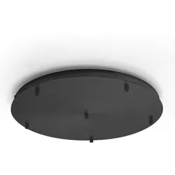 Gea Luce IP20 schwarzer runder Metall-Deckenbaldachin Alice für Pendelleuchten – Moderner Deckensockel, 6-Loch-Anschluss, einfache Installation