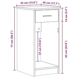vidaXL Computerschrank mit Schublade Grau Sonoma 35x45x77 cm