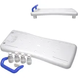 SUBTLETY 70x31cm Badebretter für Badewanne 41-63cm Einstellbar Duschbretter mit PP Sitzbrett & Blau Sicherheits Griff Wannenbrett Badewannenbrett Tragfähigkeit Max. 150KG für Erwachsene Senioren