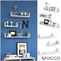 VICCO 3er Set Wandregal Hängeregal Bücherregal Wandboard Trend Regal Weiß