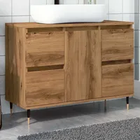 VidaXL Badschrank Artisan-Eiche 80x33x60 cm Holzwerkstoff
