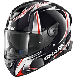 Shark Skwal 2 Replica Sykes Witte LED helm, zwart-wit-rood, XS
