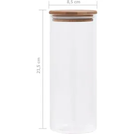 vidaXL Vorratsglas mit Bambusdeckel 1000 ml 6 St.