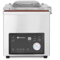 HENDI Vakuum-Verpackungsmaschine, Vakuumiergerät, Vakuum Kammer Verpackungsmaschine, Schweißleiste: 300mm, Pumpenleistung: 167 l/min, 230V, 370W, 370x480x(H)435mm, Edelstahl