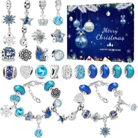 Weihnachts‐Adventskalender 2025 für Mädchen – 24 Schmuck‐Überraschungen mit Anhängern, Ketten & Armbändern – ideales Geschenk für Kin... - Blau