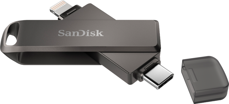 SanDisk iXpand Flash Drive Luxe 64 GB Typ C + Lightning-Adapter