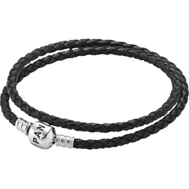 Pandora Armband 590745CBK Leder/Edelstahl, schwarz