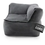 Lumaland Modulares Eckteil rechts - Cord-Reihe | Indoor Sitzsack mit Softer Struktur, ideal Sofa Modulen & zum Pouf | Bean Bag mit Füllung - für Wohnzimmer & Co. - 81x81x70 cm