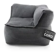 Lumaland Modulares Eckteil rechts - Cord-Reihe | Indoor Sitzsack mit Softer Struktur, ideal Sofa Modulen & zum Pouf | Bean Bag mit Füllung - für Wohnzimmer & Co. - 81x81x70 cm