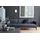 W.Schillig Couch Leder 3-Sitzer Blau