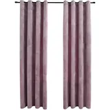 vidaXL Verdunkelungsvorhang Ösen 140 x 175 cm samt antik/rosa 2 St.