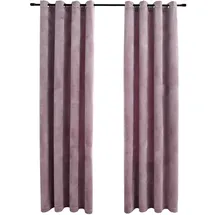 vidaXL Verdunkelungsvorhang Ösen 140 x 175 cm samt antik/rosa 2 St.