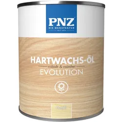 PNZ Hartwachsöl evolution farblos | Nachhaltig hergestellt mit regionalen Rohstoffen | besonders strapazierfähig | Arbeitsplatten, Holzmöbel, Holz-Boden - Matt / 0.75L