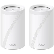TP-Link Deco BE65 Wi-Fi 7 Mesh WLAN Set (2er-Pack), BE9300 Tri-Band Router und Repeater (6 GHz, 2.5 Gbit/s Ethernet Port, 9 Gbps WLAN Geschwindigkeit, WPA3, 320 MHz Kanäle)