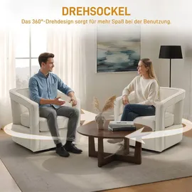 Homcom Relaxsessel Polyester/Leinen 75 x 72 x 77 cm Beige drehbar