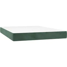 vidaXL Boxspringbett 140 x 200 cm Dunkelgrün