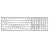 Dr. Bott Macally BTWKEYMB-DE, erweiterte Quick-Switch Bluetooth Funk-Tastatur für Mac, PC, iOS und Android, Ziffernblock, deutsches QWERTZ Layout mit Umlauten, Alu-Design