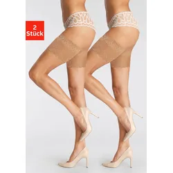Strumpfband VIVANCE, Damen, Gr. 48/50, N-Gr, beige (puder), Feinstrick, Obermaterial: 82% Polyamid, 18% Elasthan, Strumpfhalter Halterlose Strümpfe, gegen Wundscheuern