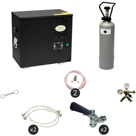 ich-zapfe Komplett Set Zapfanlage, AS-40, 2-leitig, Durchlaufkühler, Nasskühler - Untertheke, Green Line, Zapfkopf: 5 Liter Adapter,Zapfkopf 2:Korb