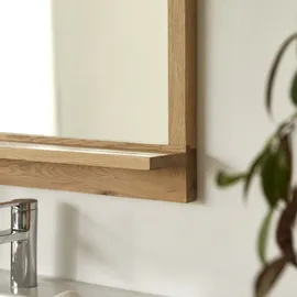 Tikamoon Spiegel mit Rahmen aus Eichenholz Wandspiegel Badezimmerspiegel 120x50 cm