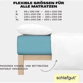 schlafgut Easy Jersey 120 x 200 - 130 x 200 cm petrol mid