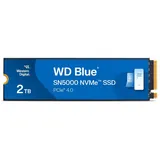Western Digital WD Blue SN5000 2TB SSD M.2 2280 NVMe 2000GB interne SSD (2 TB) M.2" 5150 MB/S Lesegeschwindigkeit, 4850 MB/S Schreibgeschwindigkeit, PCIe Gen4 x4, NVMe, Western Digital nCache 4.0, 3D TLC NAND blau