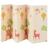 Juskys Kinder Spielmatte Jakob 180x200 cm Tiere - XXL Matte Schaumstoff - faltbar & soft - Beige