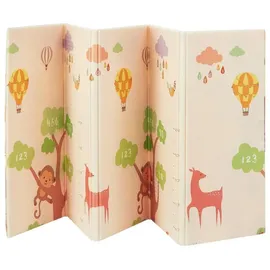 Juskys Kinder Spielmatte Jakob 180x200 cm Tiere - XXL Matte Schaumstoff - faltbar & soft - Beige