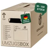 BB-Verpackungen Umzugskarton UMZUGSBOX, 2-wellig, 40kg Traglast, 632 mm x 288 mm x 330 mm braun