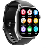 ARMYJY Sportuhr, kabellos, BT-MP3-Player mit 5,1 cm (2 Zoll) HD-Touch-Display, Videowiedergabe, unterstützt TF-Karte bis zu 128 GB, Metallkonstruktion für den Außenbereich (Schwarz/Grau, 64 GB)