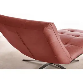 KAWOLA Relaxliege LETICIA Leder 0 x 0 x 0 cm rot mit Nackenkissen