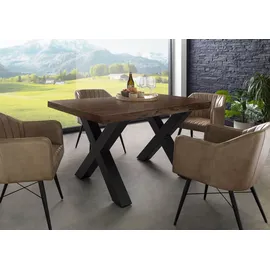 Massivmoebel24 Baumtisch 140 x 77 x 90 cm braun
