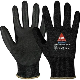 Hase Safety Gloves Hase Genua Hd Black Schnittschutzhandschuh aus Sinomac® Hybridgarn Größe 11