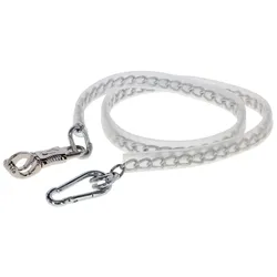 Anbindekette mit Kunststoff-Überzug, Panikhaken und Karabiner, 140cm