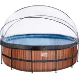 EXIT TOYS Wood Pool 450 x 122 cm inkl. Sandfilter und Abdeckung