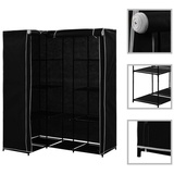 vidaXL Eckkleiderschrank 130 x 169 x 87 cm schwarz