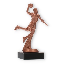 Pokal Kunststofffigur Basketballspieler bronze auf schwarzem Marmorsockel 17,0cm